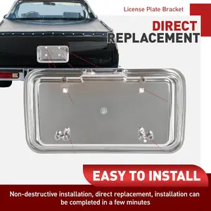 Rear License Plate Bracket for 1978-1987 Chevy El Camino Tailgate Holder Chrome Silver ABS Plastic Mounting Frame Car Accessories