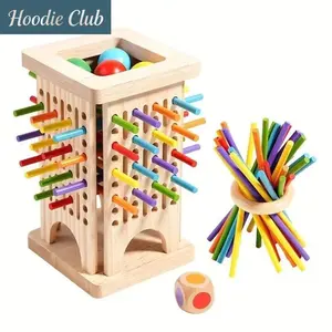 Wooden Stick Puzzle Game for Kids Multiplayer Board Game Montessori Brain Teaser Toy Parent Child Interactive Game Logic Thinking Educational Toy Gift