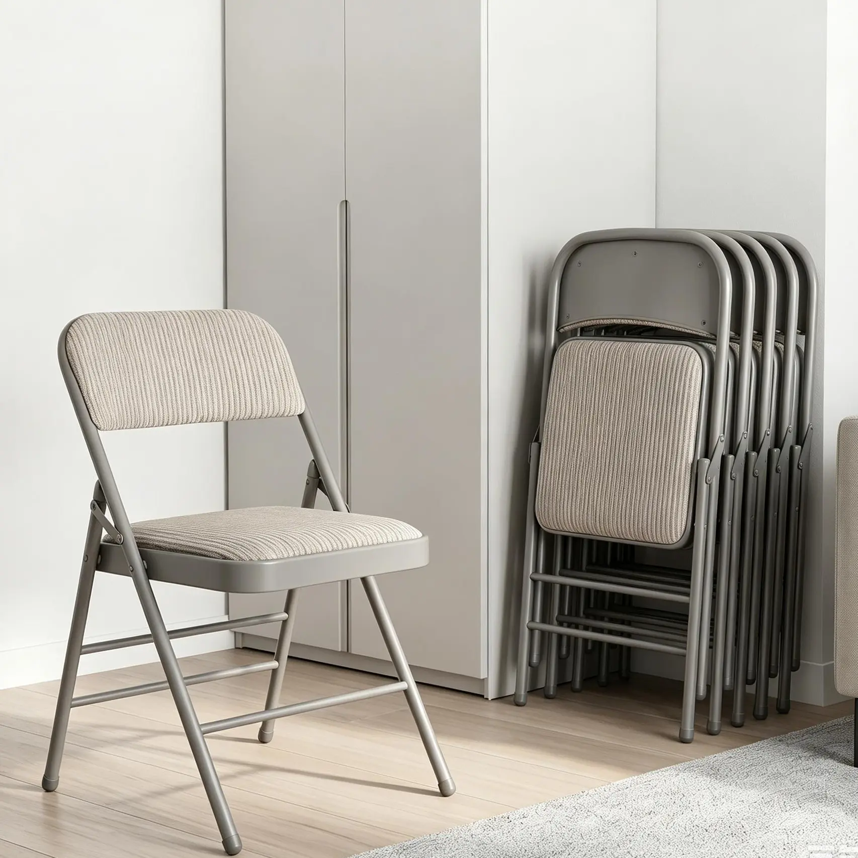 4-Pack Modern Metal-Fabric Folding Dining Chairs - Steel Frame, 350 lb and Above Capacity, Armless Single Seat, Heavy-Duty Stackable Portable Seating for Home Dining, Indoor-Outdoor Events