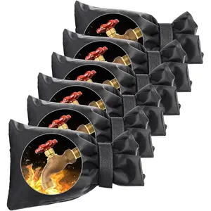 Outdoor Faucet Cover, 6 pcs Winter Freeze Protective Hose Bib Cover, Water Spigot Covers, Winter Insulated Cover Bag, Pipe wrap Thermal Insulated