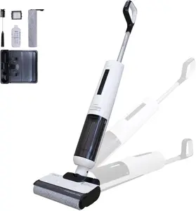 Wet Dry Vacuum Cleaner, Cordless All-in-One Mop & Vacuum with 18KPa Suction for Pet Hair, 140°F Hot Air Drying, 180° Lie-Flat, 40Min Runtime, Anti-Wrap Brush, LED Display, 550mL Tanks, 9.15lbs