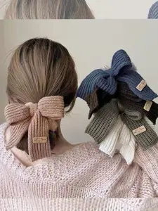 Cute Plush Bow Hair Tie, Soft Fabric Ponytail Holder, Women's Fashion Accessory, Perfect for Daily Use & Gifts