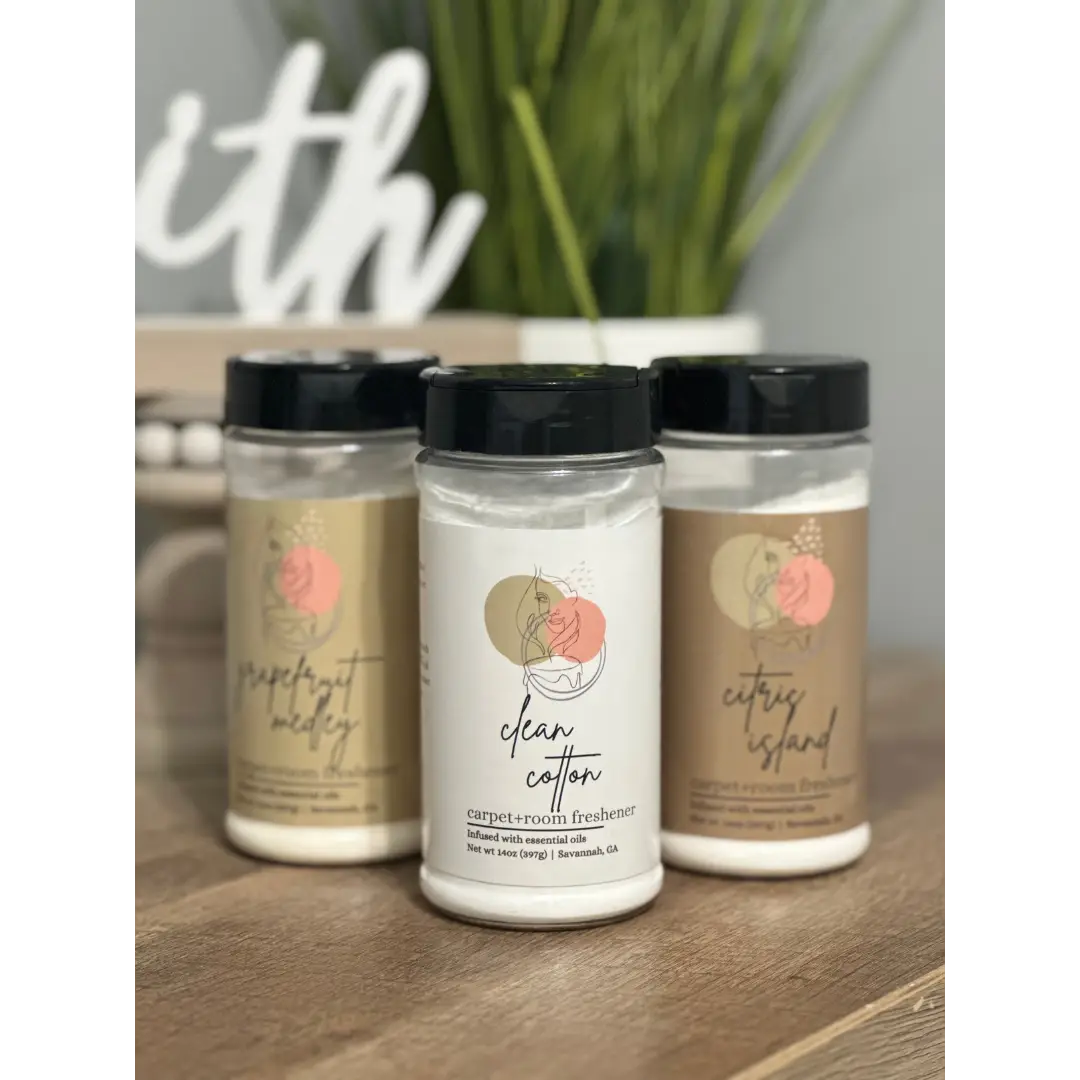 16oz Heavily Scented Carpet Freshener Powder for Pet, Smoke, Dampness and Mildew Odors - Set