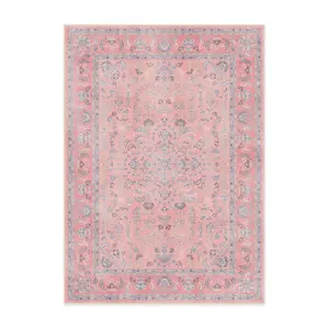 Ruggable 5'x7' Washable Bridgerton Debutante's Dream Area Rug Rose