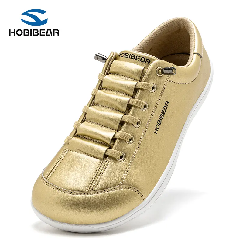 HOBIBEAR Women's Soft Leather Barefoot Shoes, Casual Low Top Sneaker with a Wide Toe Box and 0-Drop Sole, Casual Sporty Trainers, Shoes For Women, Stylish Walking Shoes, Daily Walking Shoes tiktokshopbacktoschool