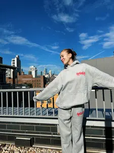 The Daily Optimist Gas Station Hoodie + Wide Leg Sweatpants Set in Ash Gray