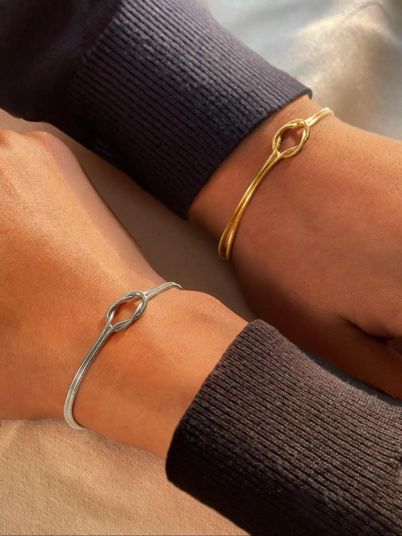 Simple Knot Design Alloy Chain Bracelet, Fashionable Jewelry for Women & Men for Party, Daily Clothing Decor, Trendy All-match & Exquisite Jewelry for Birthday Gift