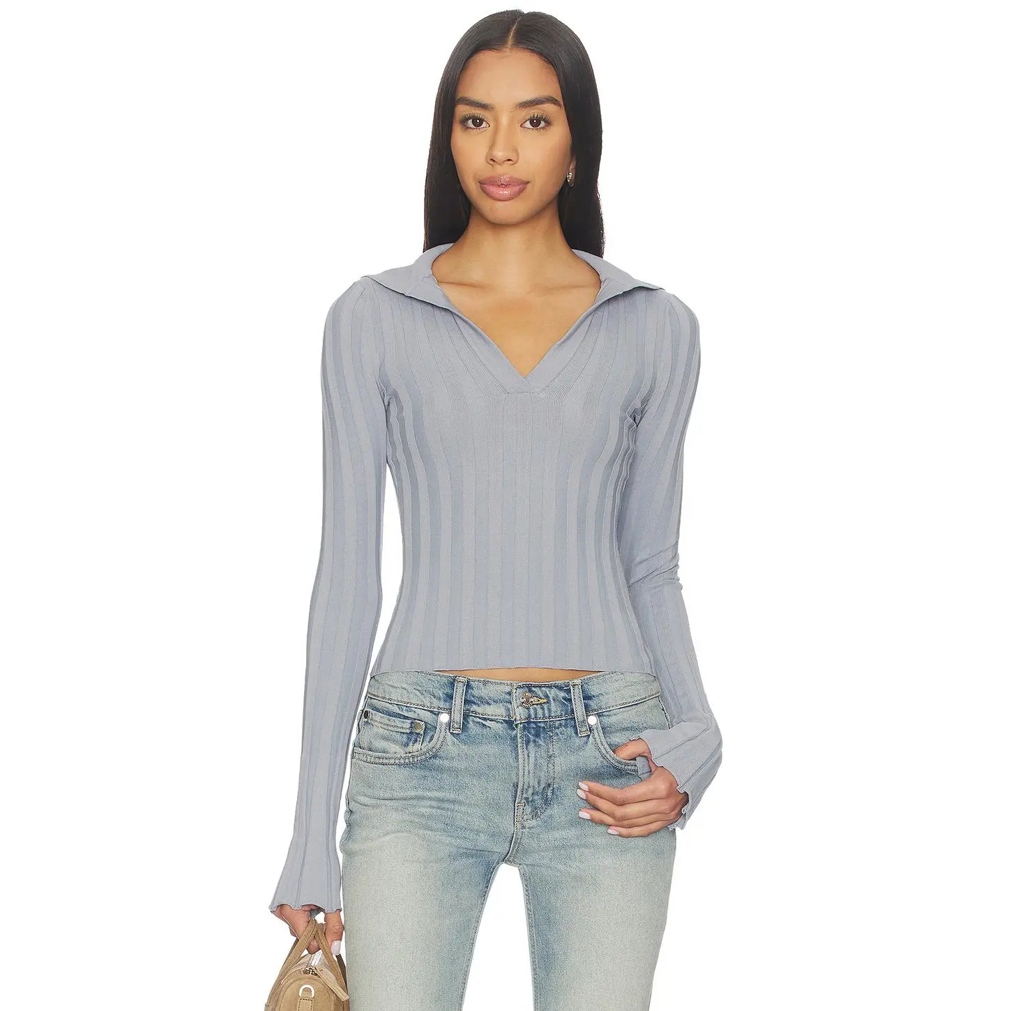 ALL THE WAYS Azarliah Sweater Top in Gray