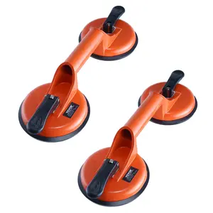 Spring new arrivals Glass Suction Cup, 4.7" 2 Pack 330 lbs Load Capacity, Vacuum Suction Cup with Aluminum Handle, Heavy Duty Industrial Suction Cup Lifter Tool for Glass, Granite, Tile, Metal, Wood Panel Lifting