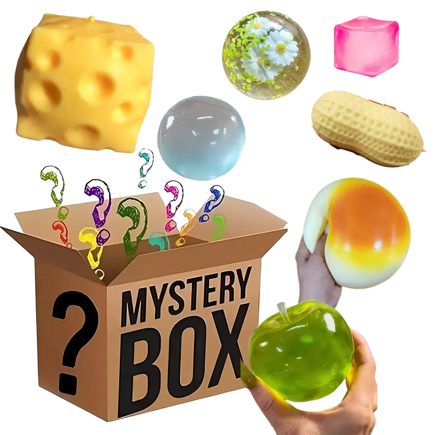 Blind Box 1 Squishy Toy Per Box with Clear Draw Odds, Clear Draw Odds = 14.3%, Mochi Squishy Kawaii Simulated Food Fidget Toy, Cute Squeeze Food Toy Antistress Stress-Relief,  Cat Paw Mochi Squishy