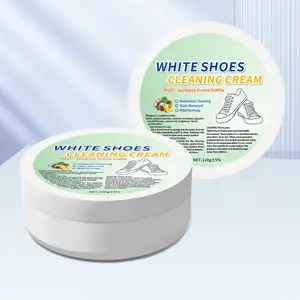 White Shoes Cleaning Cream Multi-Purpose Paste for Sneakers Leather Shoes Sofas Pool Grime Sink Bathroom Stains Powerful One-Brush Clean 1 Box Pack
