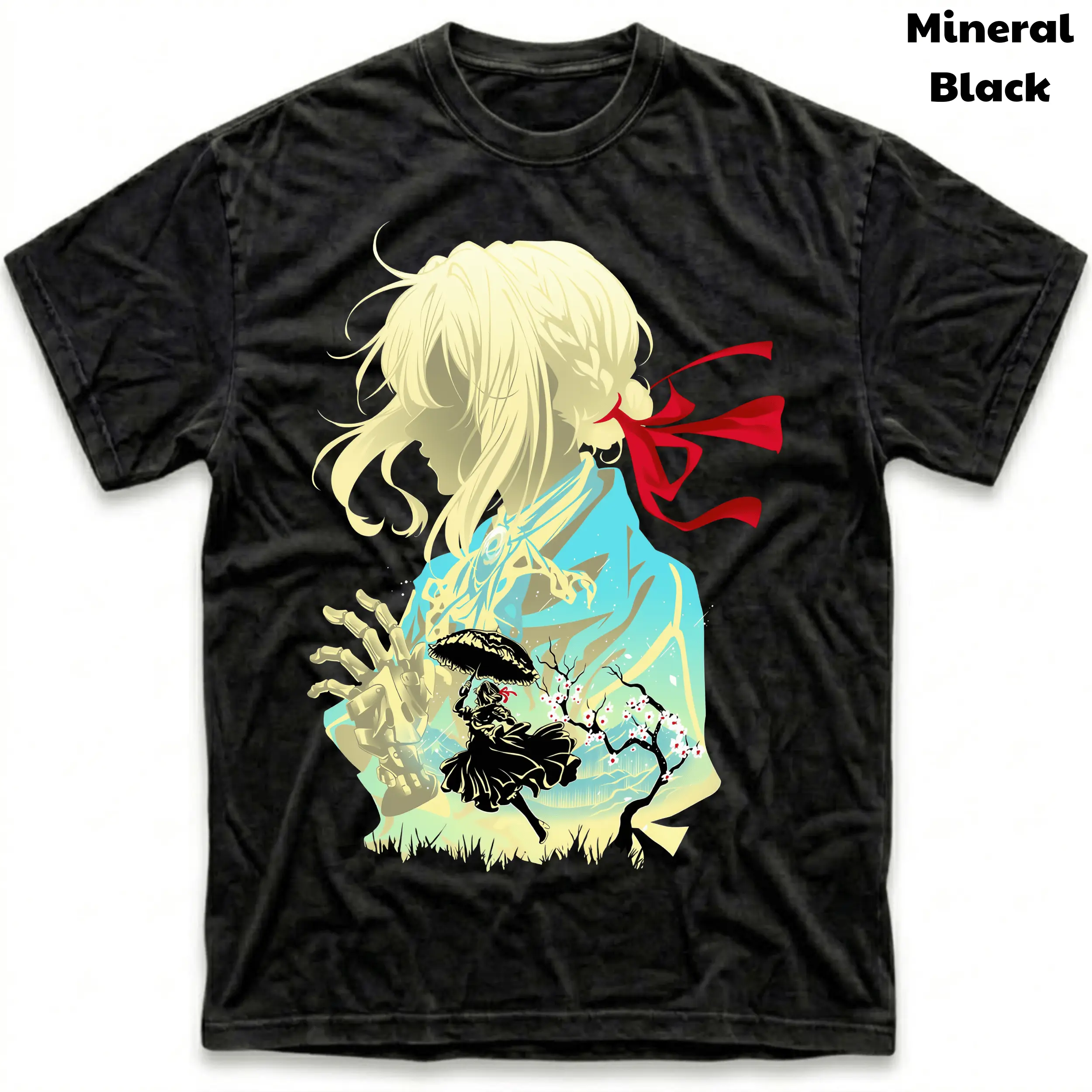 Men's and Women's T-Shirt, Vintage Violet Evergarden Graphic Tee, Manga Anime Tee, Gift T-Shirt, Gothic Grunge Y2K Emo Scene Amity Affliction Style Clothes Menswear Womenswear Streetwear
