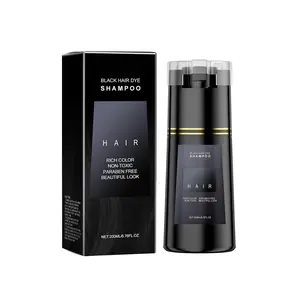 【Best present】200 ml Nova Hair Instant Dye Shampoo for Gray Hair,Black Hair Dye Shampoo 3 in 1, Suitable for Women & Men (Black) Thickening Conditioner Haircare