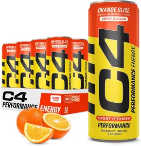 Cellucor C4 Original Sugar Free Energy Drink | Orange Slice | Pre Workout Performance Drink with No Artificial Colors or Dyes,12 Fl Oz (Pack of 12)