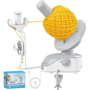 Electric Yarn Ball Winder - Automatic  Yarn Spinner with Stepless Speed &  Tension, Compact  Winder for Knitting Crocheting, Yarn Cake Maker (White)