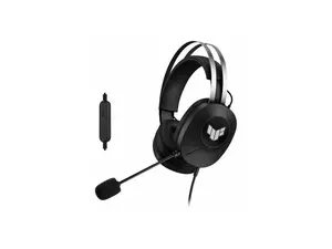 Asus TUF Gaming H1 Gen II Wired gaming headset with 40 mm ASUS Essence drivers, virtual 7.1 surround sound, TeamSpeak-certified microphone, plus symbolic TUF logo lighting - Black