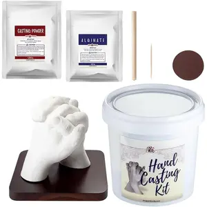 Hand Casting Kit for Couples, DIY Plaster Statue Molding Kit, Wooden Mahogany Base DIY Hand Mold Kit, Anniversary for Men, Women, Wedding , Mother's Day Gifts for Wife, Valentine's Day