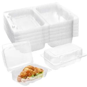 40Pcs Clear Hinged Plastic Containers, Sturdy To Go Clamshell Food Containers with Lids, Disposable Take Out Boxes for Desserts Cake Slices Sandwich Salad Cookies (7.2 × 4.7 ×3 Inches) - Home Improvement.