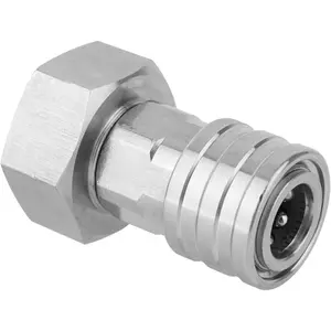 Garden Hose to Pressure Washer Adapter 3/4" to 1/4" Quick Connect Stainless Steel Connector for Car Washing Nozzle & Sprayer Accessories Silver Color