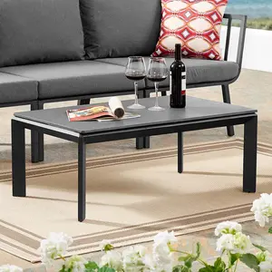 Modway Riverside Aluminum Outdoor Patio Coffee Table in Gray