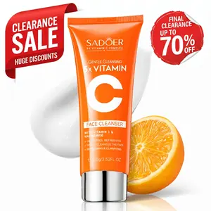Korean Facial Cleanser for Sebum Control & Repair - 5X Vitamin C Face Wash with Niacinamide - Gentle Cleaning Moisturizing & Brightening, 3.52 oz