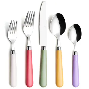 ANNOVA 20 Piece Silverware Set Stainless Steel Round Colorful Handle Assorted Color