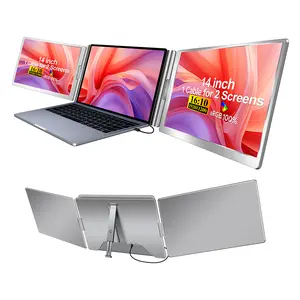 1200P 14” Laptop Screen Extender, [M1/M2/M3/Windows] [1 Cable to Connect], 16:10 | sRGB 100% | 1500:1 Contrast |360°Rotation, Triple Monitor Laptop Extender for 13-17" Laptops,S688 Grey.