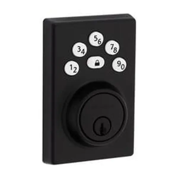 Kwikset 5043683 Zinc Body Metal Powerbolt Electronic Deadbolt - Matte Black, 1 in Size, Batteries-Included, Fits Standard Doors, 1 Year Limited Parts & Labor Warranty, For Residential & Commercial Users, Residential Users