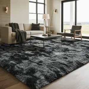 [Black Friday] Large Fluffy 8x10 Area Rugs for Living Room Bedroom,Tie-Dyed  Thick Shag Throw Rug,Big Soft Shaggy Bedside Non-Slip Plush Dorm Nursery Kids Carpet, 5x8, 6x9, 8x10 Feet, Grey, Pink, Blush,Brown,Orange, Green, Blue