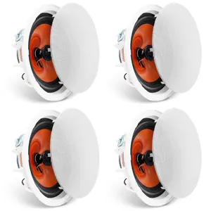 fathersdaygift VEVOR 4 PCs 8 Inch in Ceiling Speakers, 100-Watts, Flush Mount Ceiling in-Wall Speakers System with 8Impedance 89dB Sensitivity, for Home Kitchen Living Room Bedroom or Covered Outdoor Porches