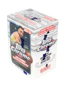 Topps 2024/25 Chrome Basketball 8-Pack Blaster Box - Includes Base Card Refractor, Topps Green/Numbered Parallels, Pink Parallels, & Insert Cards