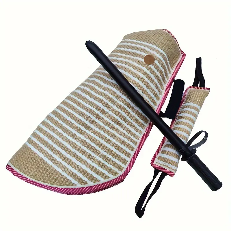 [Durable Linen Training Set] No Batteries Required Durable Linen Dog Training Sleeve and Bite Stick Set - Ideal for German Shepherds & Malinois