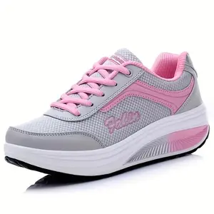 Fashionable women’s walking shoes, shock-absorbing wedge athletic shoes, breathable outdoor casual athletic shoes