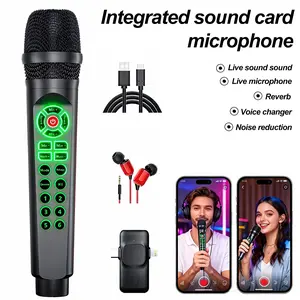 A streaming microphone, voice converter, sound effects, Bluetooth, real-time monitoring, plug and play phone and computer for beginners of TikTok and YouTube, a beginner podcast game voice artifact