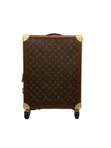 Pre-owned Louis Vuitton leather Travel Bags Monogram Macassar Rolling Trunk Luggage