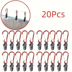 Tarp Clips, 20pcs Windproof Clamp with Carabiner, Easy-to-use Awning Clamp Set for Outdoor Camping, Caravans, Canopies, Tents, and Awnings, Camping Accessories, Camping Tools