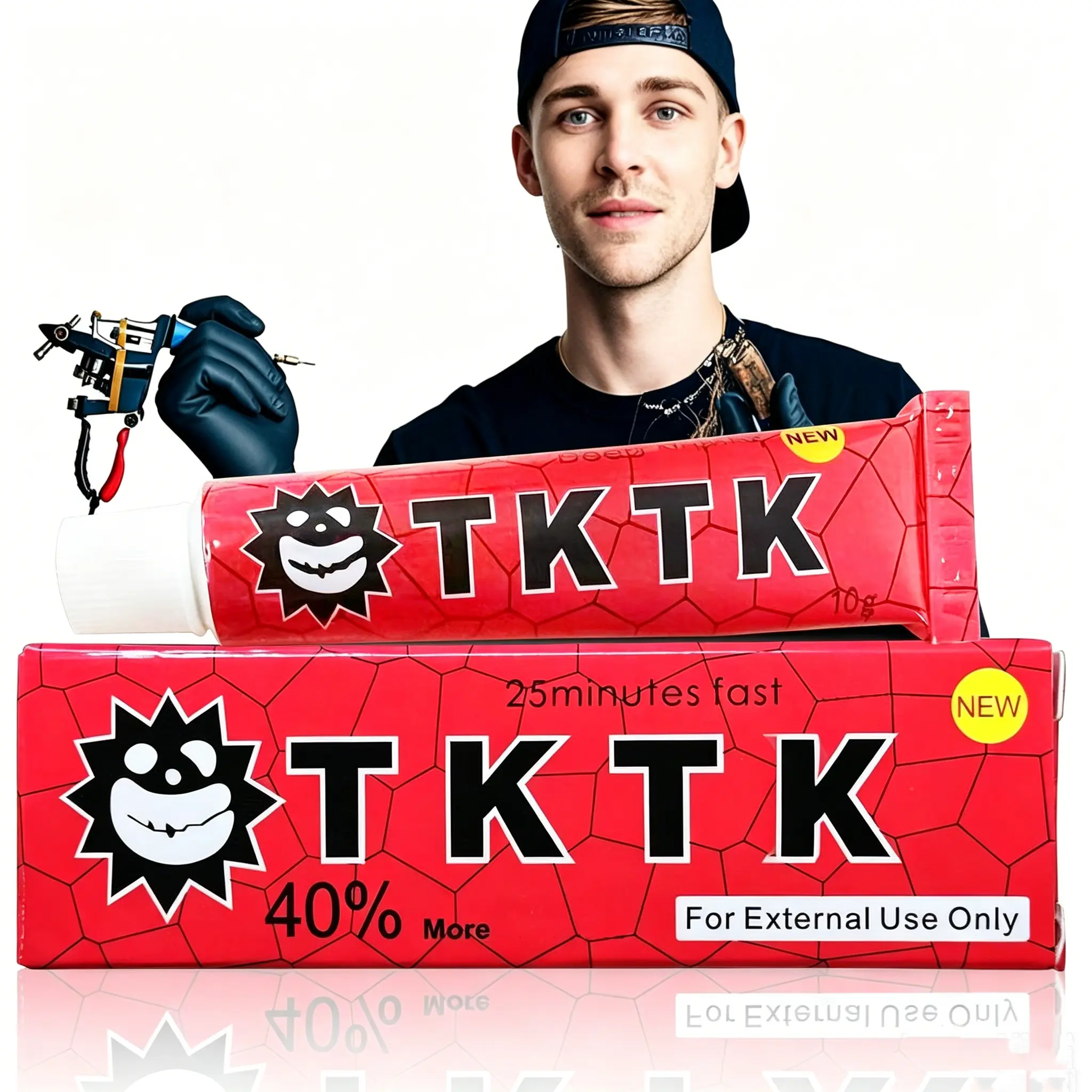 Painless Tattoo Numbing Cream, TKTK Numbing Cream for Tattoos Extra Strength - For Tattoos, Piercings and Removals - 1 Pack of 10g