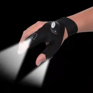 LED Light Flashlight Gloves, 1 Pair Lighted Outdoor Sports Gloves, Suitable for Fishing, Camping, Hiking and Survival Rescue, Travel Accessories, Fishing Lights, Fishing Accessory, Fishing Gear