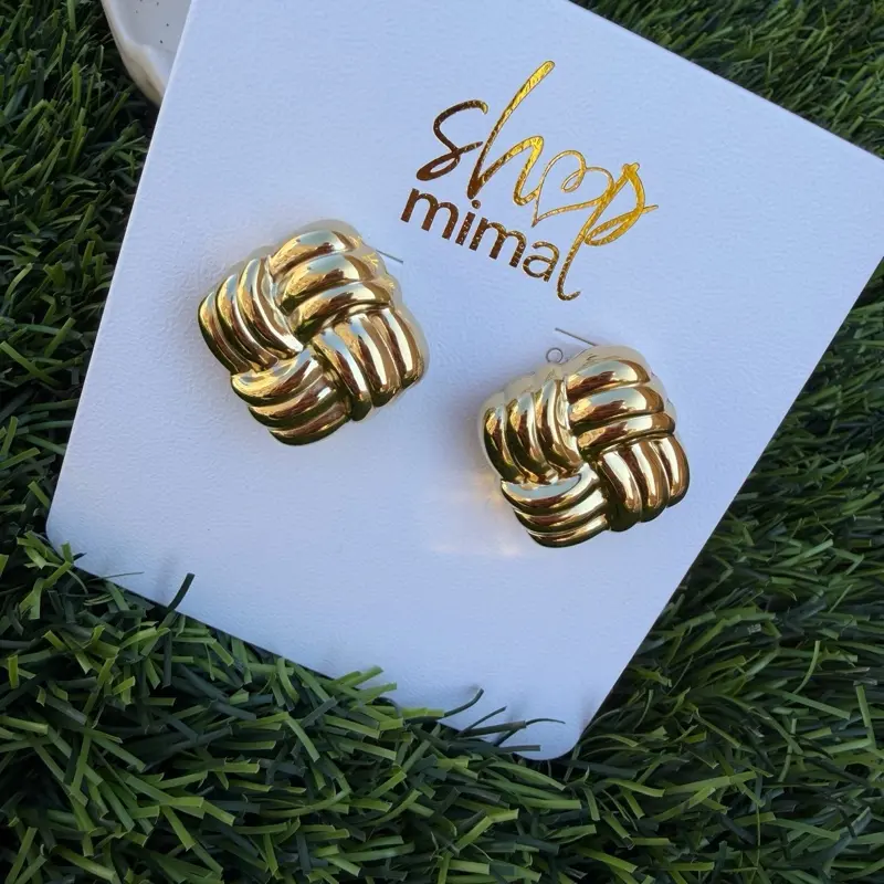 Chunky Square Earrings stainless steel