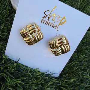 Chunky Square Earrings stainless steel