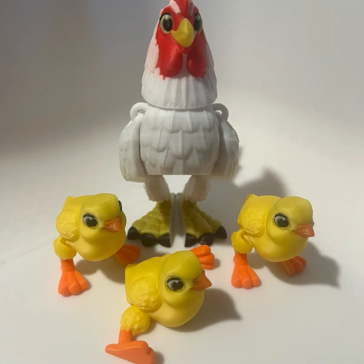 Chicken and chicks 3D Printed Articulated Figures