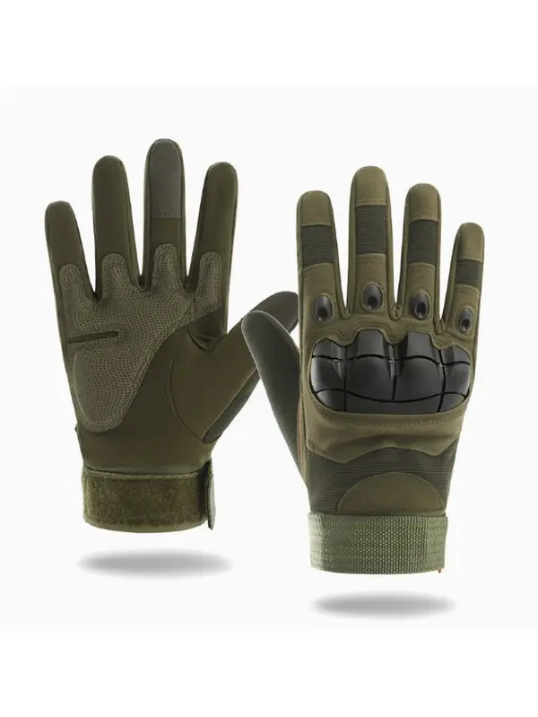 HOMUG Men's Full-Finger Touchscreen Gloves, Compatible with Smartphones & Tablets - Breathable Microfiber Material with Adjustable Hook and Loop Wrist Strap, Brown Outdoor Cold-Weather Gloves