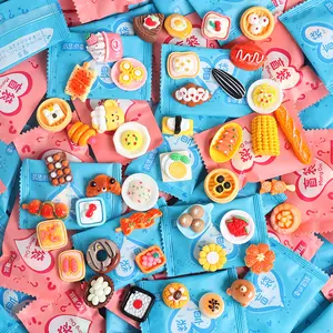 50pcs Mini Micro Food Play Blind Bag Toys, Realistic Simulation Snack, Drink and Wine Bottle Figurines, Cute Resin Small Ornaments, Surprise Blind Bag Accessories for DIY Craft Decoration
