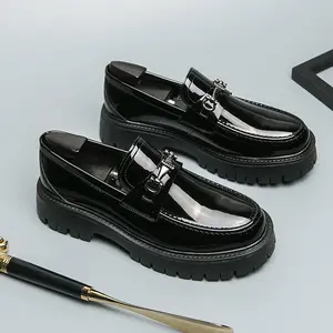 Men's Business Style Solid Color Loafers, 2024-2025 New StyleFashionable Classic Round Toe Slip-on Loafers for WorkOffice, Casual Comfortable Work Shoes for Daily WearLoafer Shoes,Man shoe Black