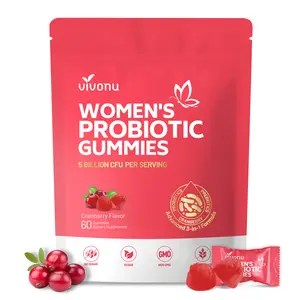 VivoNu Cranberry Probiotic Gummies | Targeting Body Odor, Women's Health, and Body Balance | Vegan (60 Gummies per Pack)