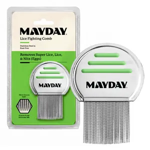 MAYDAY Lice Fighting Comb – Stainless Steel Nit & Lice Removal Comb for Kids & Adults – Microgroove Teeth Remove Super Lice, Lice Eggs and Lice – Gentle on Scalp, Durable & Reusable