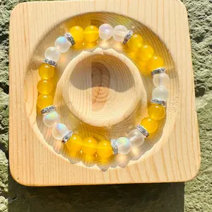 Glass Beaded Bracelets With Crystal Spacers