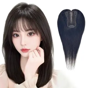 Real Human Hair Topper – Volumizing Lightweight Invisible Cover Gray Natural Look Top Piece for Women Thinning Hair