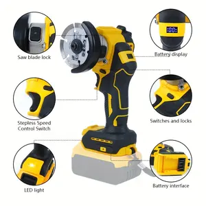 Cordless 3-inch brushless circular saw, compatible with 20V MAX battery, ideal for home improvement, easily cuts lumber, suitable for metal/wood/tile/plastic. Includes only tool + 5 blades. Great gift for men.