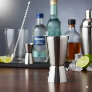 Stainless Steel Rustproof Quick-Release Cleaning Kit: Portable Cocktail Shaker Set for Home Bar, Camping & Hiking. Bartender Essentials with Measuring Cups & Cocktail Making Tools, Durable Multi-Scene Mixing Equipment.